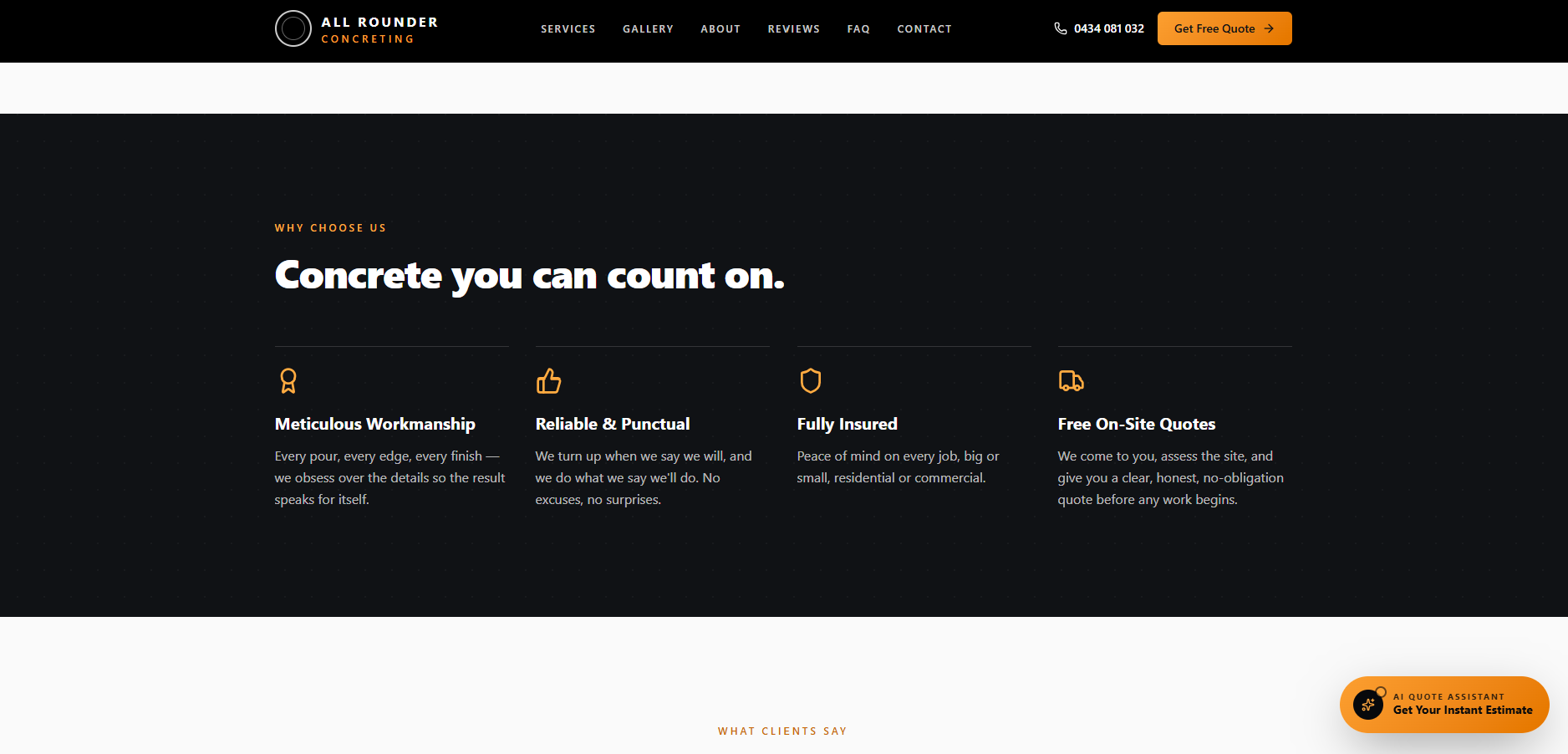 Why choose us — trust and credibility band